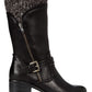 Botas femininas de couro sintético Weslin de cano médio Bare Traps, pretas, tamanho 11 M