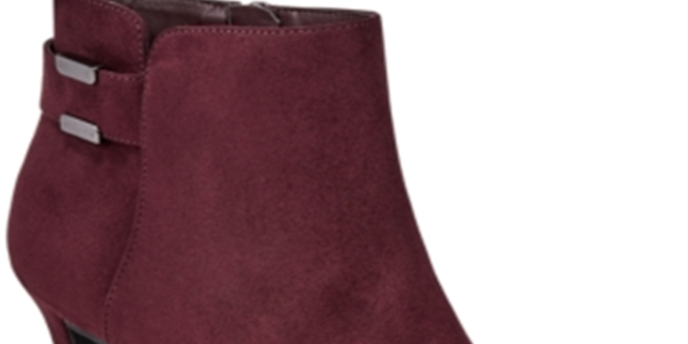 Botas femininas Alfani Faust com bico fechado e cano curto, tamanho 7,5 M, vermelhas