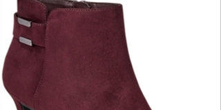 Botas femininas Alfani Faust com bico fechado e cano curto, tamanho 7,5 M, vermelhas