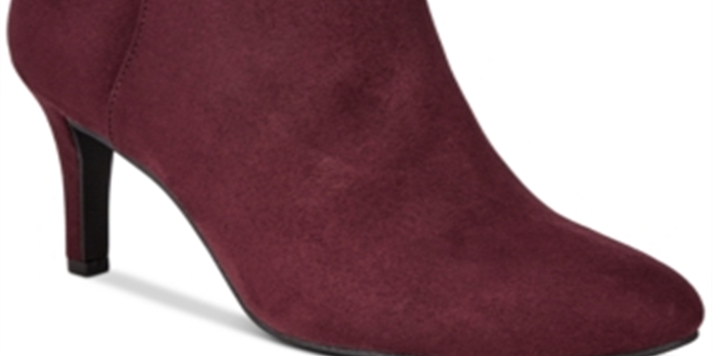 Botas femininas Alfani Faust com bico fechado e cano curto, tamanho 7,5 M, vermelhas