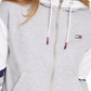 Tommy Hilfiger Blusa com capuz e zíper, manga comprida, colorida, tamanho P, feminina