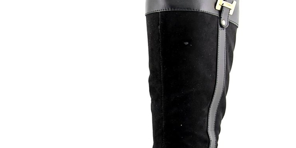 Karen Scott Deliee Almond Toe Knee High Botas Femininas Pretas Tamanho 6,5M-WC