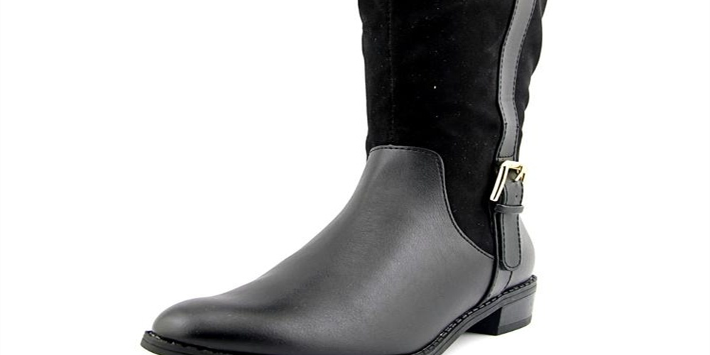 Karen Scott Deliee Almond Toe Knee High Botas Femininas Pretas Tamanho 6,5M-WC