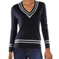 Suéter de críquete metálico plus size feminino Lauren Ralph Lauren, azul marinho, tamanho 3X