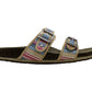 Sandálias femininas Madden Girl Bundles com bico aberto e slide casual, azul, tamanho 8,5 M