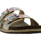 Sandálias femininas Madden Girl Bundles com bico aberto e slide casual, azul, tamanho 8,5 M