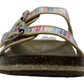 Sandálias femininas Madden Girl Bundles com bico aberto e slide casual, azul, tamanho 8,5 M