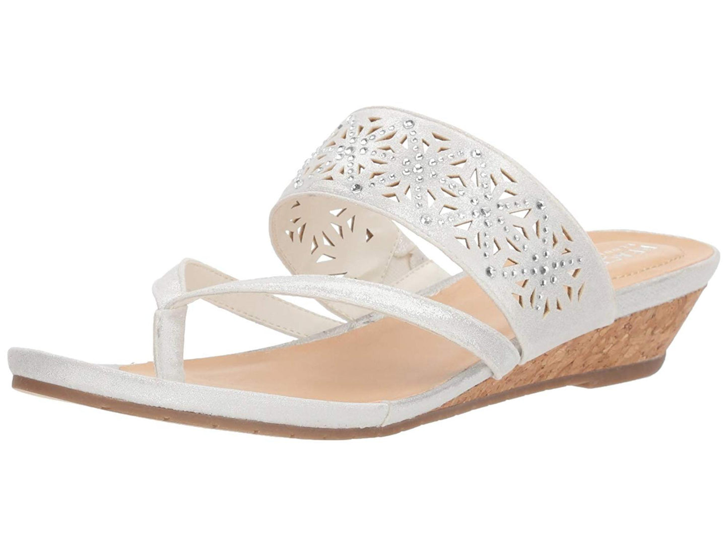 Sandália Kenneth Cole Reaction Great Chime com tira perfurada, feminina, branca, tamanho 6,5 M