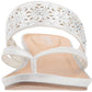 Sandália Kenneth Cole Reaction Great Chime com tira perfurada, feminina, branca, tamanho 6,5 M