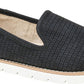 Sapatilhas femininas White Mountain Denny Smoking Flat Black, tamanho 8,5 M