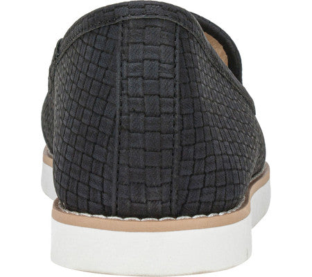 Sapatilhas femininas White Mountain Denny Smoking Flat Black, tamanho 8,5 M