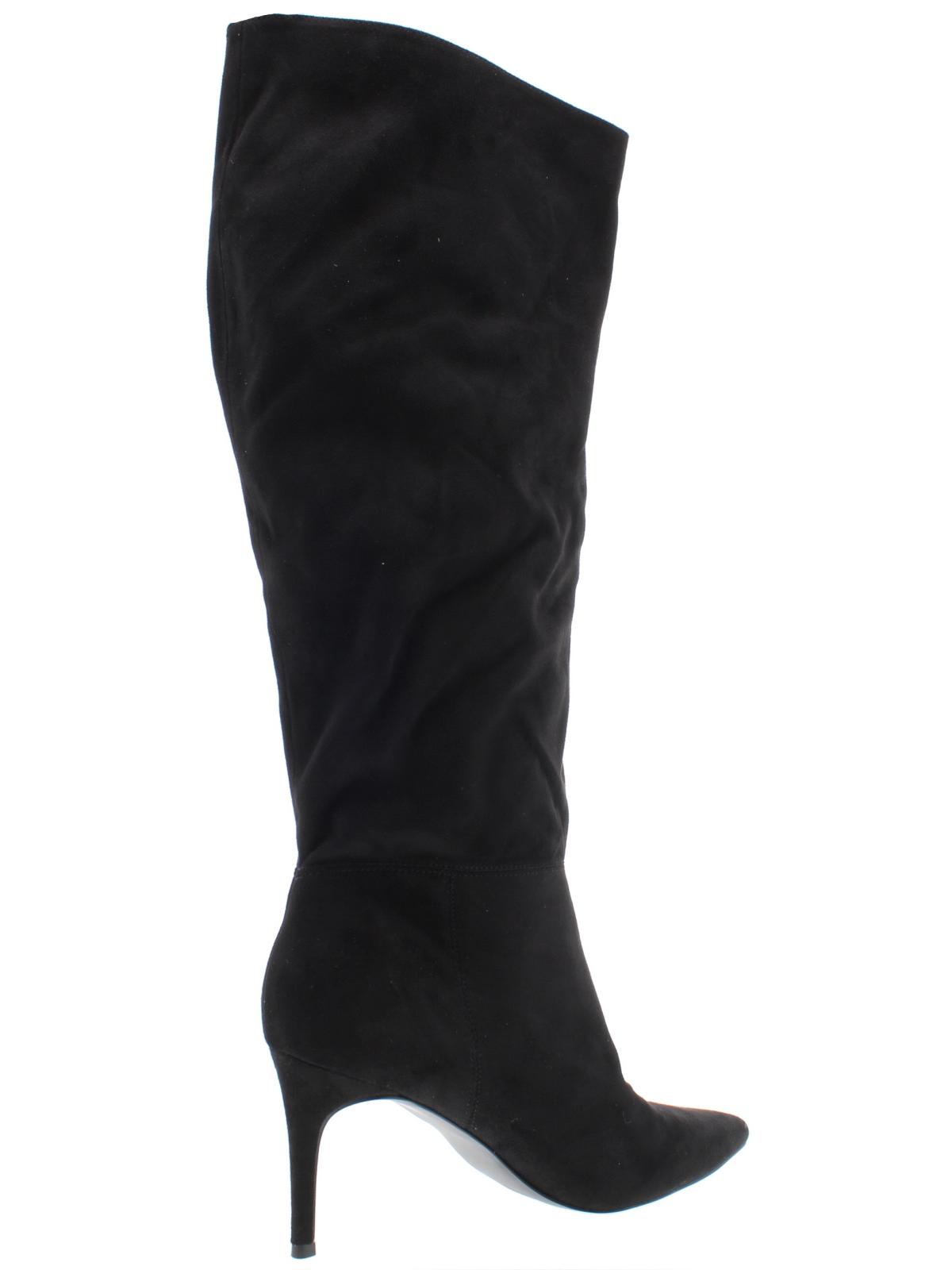 Steve Madden Botas Kimari Femininas Acolchoadas, Biqueira Fina, Salto Agulha, Pretas, Tamanho 7,5 M