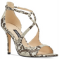 Sandálias de festa Nine West Giaa Multi Snake Pretas Tamanho 11 meses