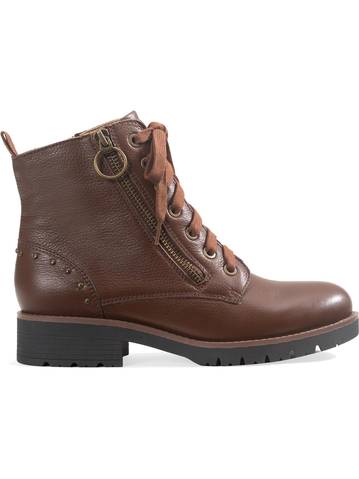 Botas de combate femininas American Rag Tatum Leather Studded, marrom, tamanho 5,5 M