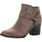 Botas femininas American Rag com zíper e fivela Accent Comfort Milly, bico redondo, salto bloco, marrom, tamanho 10 M