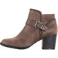 Botas femininas American Rag com zíper e fivela Accent Comfort Milly, bico redondo, salto bloco, marrom, tamanho 10 M