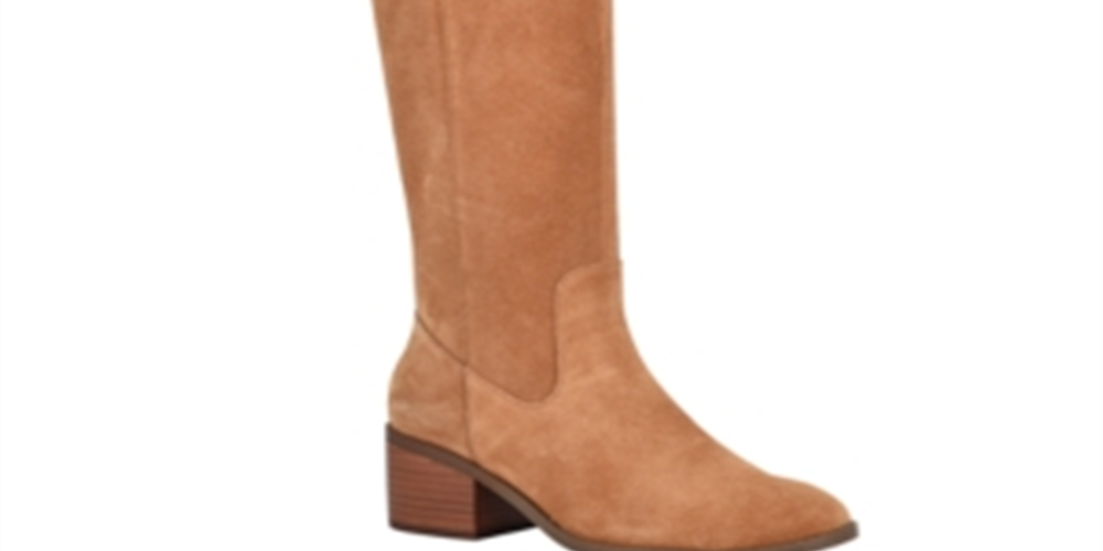 Botas de montaria Marc Fisher Rela Wide Calf femininas, marrom, tamanho 9,5 W