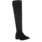 Botas de montaria femininas Material Girl Darcell bico redondo acima do joelho, pretas, tamanho 9,5 m