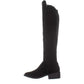 Botas de montaria femininas Material Girl Darcell bico redondo acima do joelho, pretas, tamanho 9,5 m