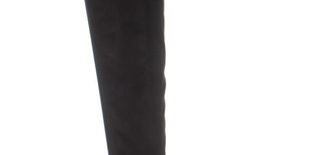 Botas de montaria femininas Material Girl Darcell bico redondo acima do joelho, pretas, tamanho 9,5 m