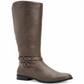 Estilo &amp; Co. Feminino Kindellp Tecido Biqueira Fechada Joelho Alto Moda Marrom Tamanho 8 M
