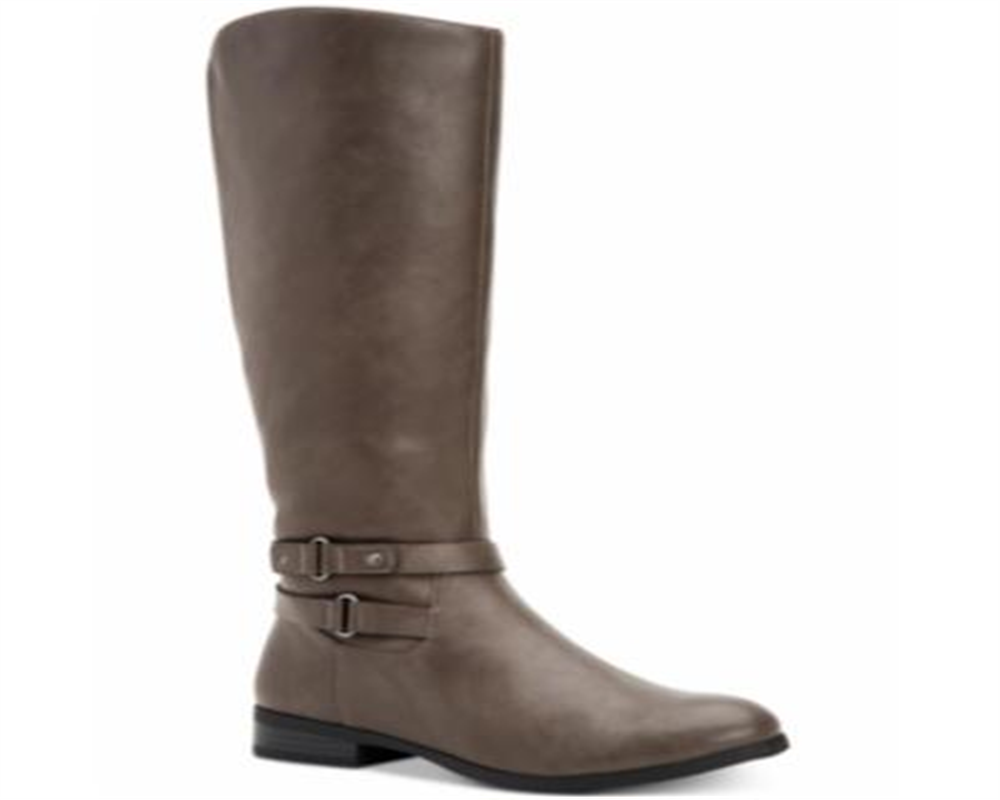 Estilo &amp; Co. Feminino Kindellp Tecido Biqueira Fechada Joelho Alto Moda Marrom Tamanho 8 M