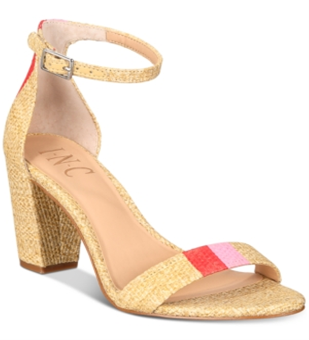 Sandálias femininas Kivah 20 Straw Stripe Heel, marrom, tamanho 8 M, da INC International Concepts