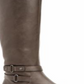 Botas de montaria femininas Kindell de couro sintético com bico redondo, tamanho 9,5 m, cinza escuro