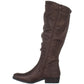 Botas femininas Baretraps Yulissa Almond Toe Knee High Fashion Brown Tamanho 6,5 M