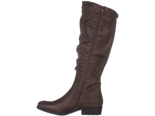 Botas femininas Baretraps Yulissa Almond Toe Knee High Fashion Brown Tamanho 6,5 M