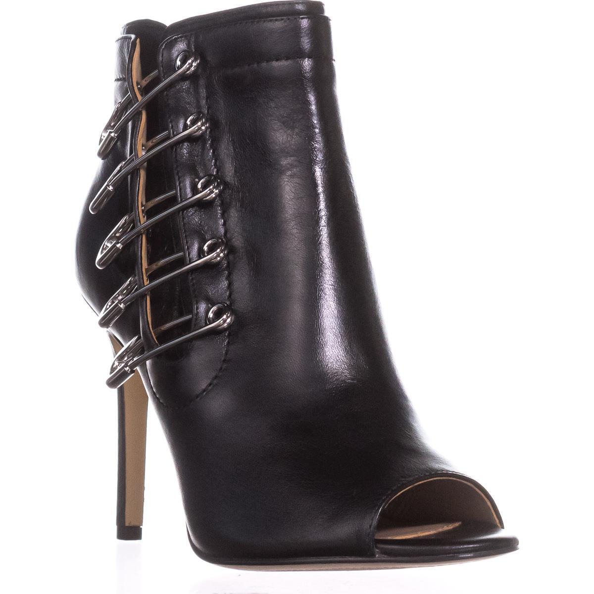 Botas femininas peep toe The Unity da Katy Perry, pretas, tamanho 5,5 M