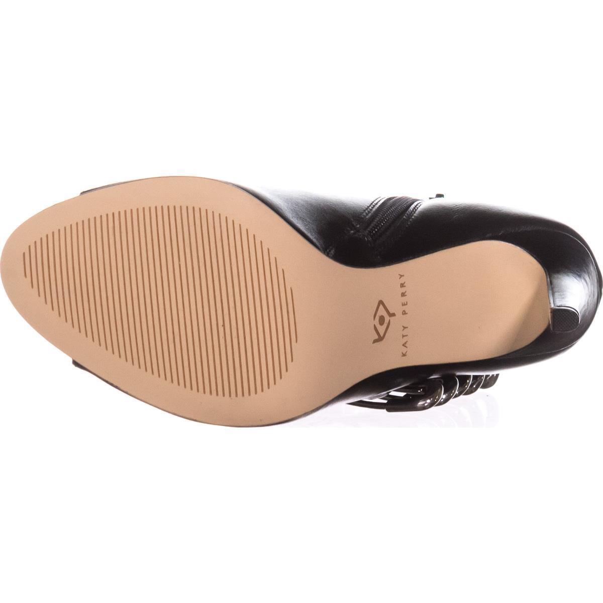 Botas femininas peep toe The Unity da Katy Perry, pretas, tamanho 5,5 M