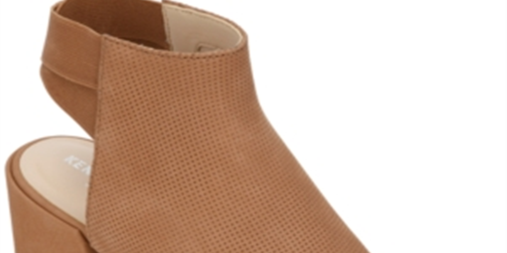Sapatos femininos Kenneth Cole Hannon Couro Amêndoa Nubuck Amêndoa Tamanho 10 M
