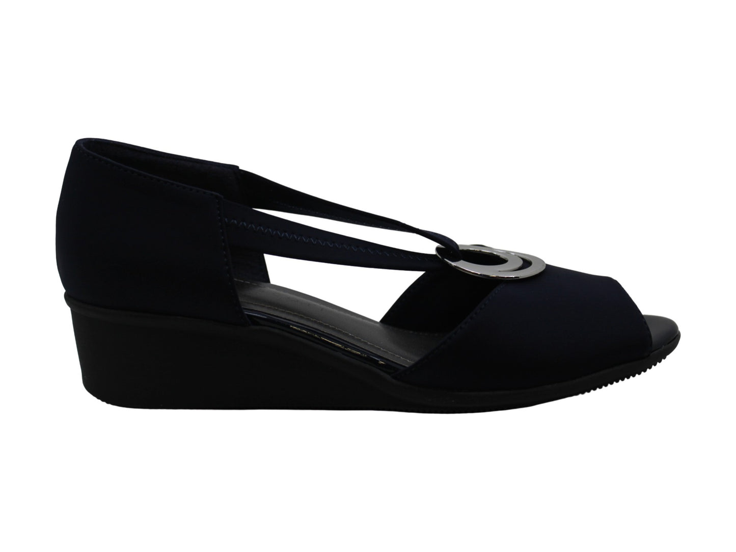 Sandálias plataforma casuais femininas Karen Scott Yolandah com bico aberto, tamanho 7,5 M, azul