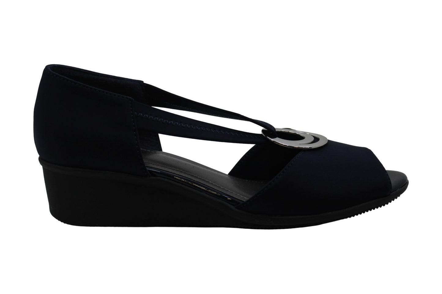 Sandálias plataforma casuais femininas Karen Scott Yolandah com bico aberto, tamanho 7,5 M, azul