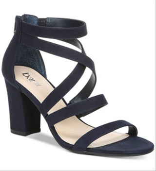 Sandálias femininas Bar III Blythe com tiras, azul marinho, tamanho 5,5 M