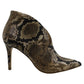 Coleção Feminina Jessica Simpson Casual Totally Snake Layra Leather Bootie Marrom Tamanho 7,5 M