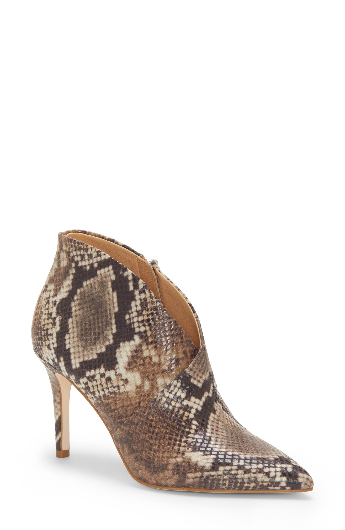 Coleção Feminina Jessica Simpson Casual Totally Snake Layra Leather Bootie Marrom Tamanho 7,5 M