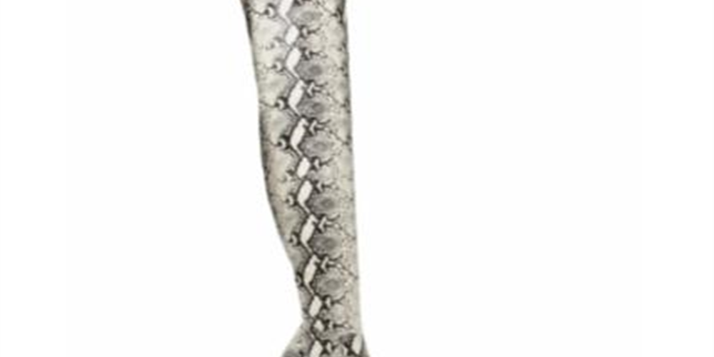 Botas femininas Steven Madden Dominique acima do joelho, tamanho 6,5 M, cinza