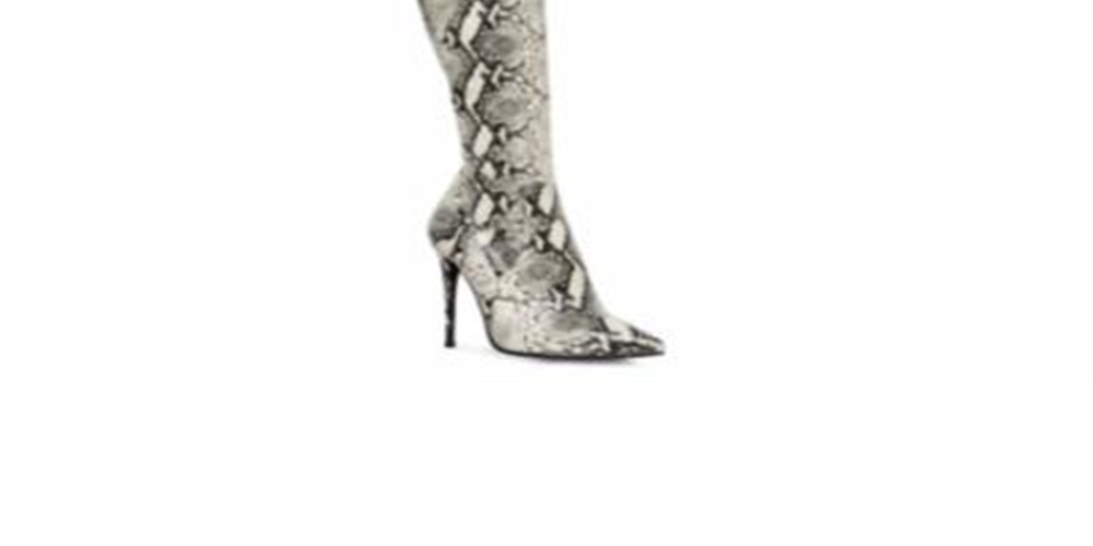 Botas femininas Steven Madden Dominique acima do joelho, tamanho 6,5 M, cinza