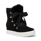 Tênis botinha de pele sintética Wharton Steve Madden feminino, preto, tamanho 10 M
