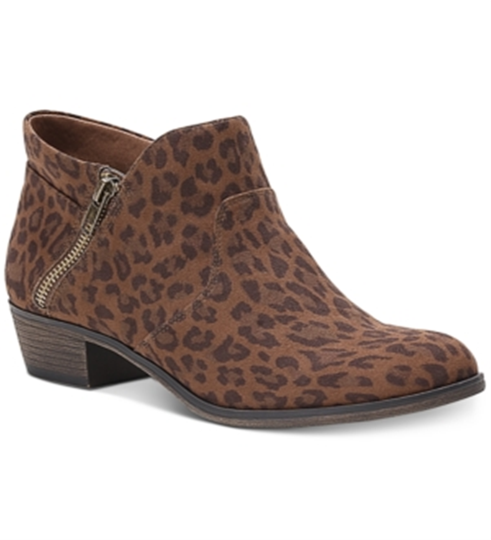 Botas femininas American Rag Abby Ankle Boots Leopard Tamanho 8,5 M