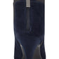 Botas de couro com zíper e salto gatinho Bandolino com acabamento elástico e logo Bari, bico fino, tamanho 6,5 M