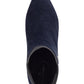 Botas de couro com zíper e salto gatinho Bandolino com acabamento elástico e logo Bari, bico fino, tamanho 6,5 M