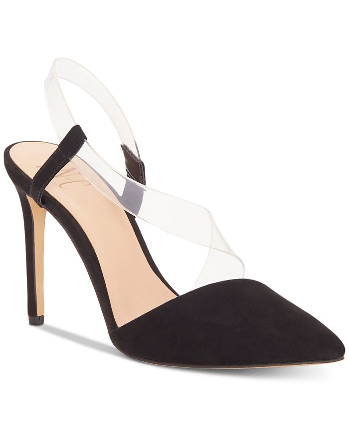 INC International Concepts Sapatos Femininos Clássicos com Bico Fino e Envoltório no Tornozelo, Pretos, Tamanho 10 M