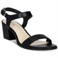 Sandálias femininas casuais com tira no tornozelo e bico aberto Style &amp; Co Mollee - pretas, tamanho 7,5 M