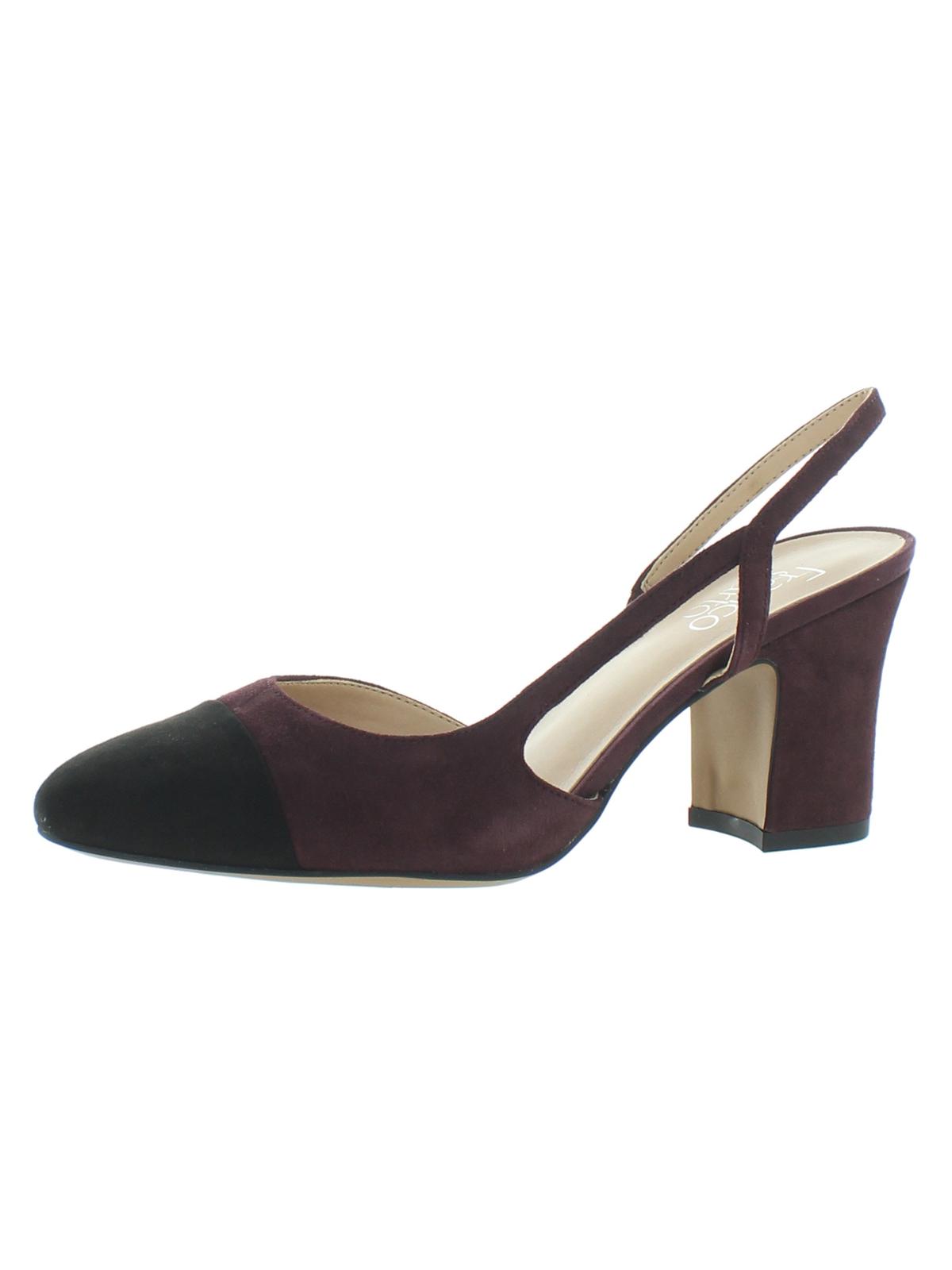Franco Sarto Sandálias femininas Imogen Fabric Cap Toe Casual Slingback Vermelhas Tamanho 7 M