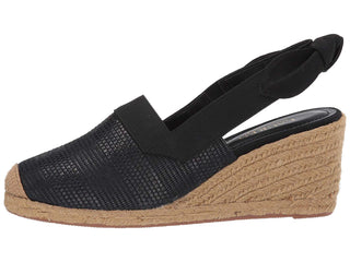 Ralph Lauren Helma Espadrille Wedge Sandália Feminina Preta Tamanho 10 B