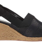 Ralph Lauren Helma Espadrille Wedge Sandália Feminina Preta Tamanho 10 B