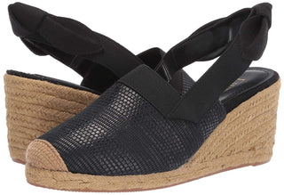 Ralph Lauren Helma Espadrille Wedge Sandália Feminina Preta Tamanho 10 B